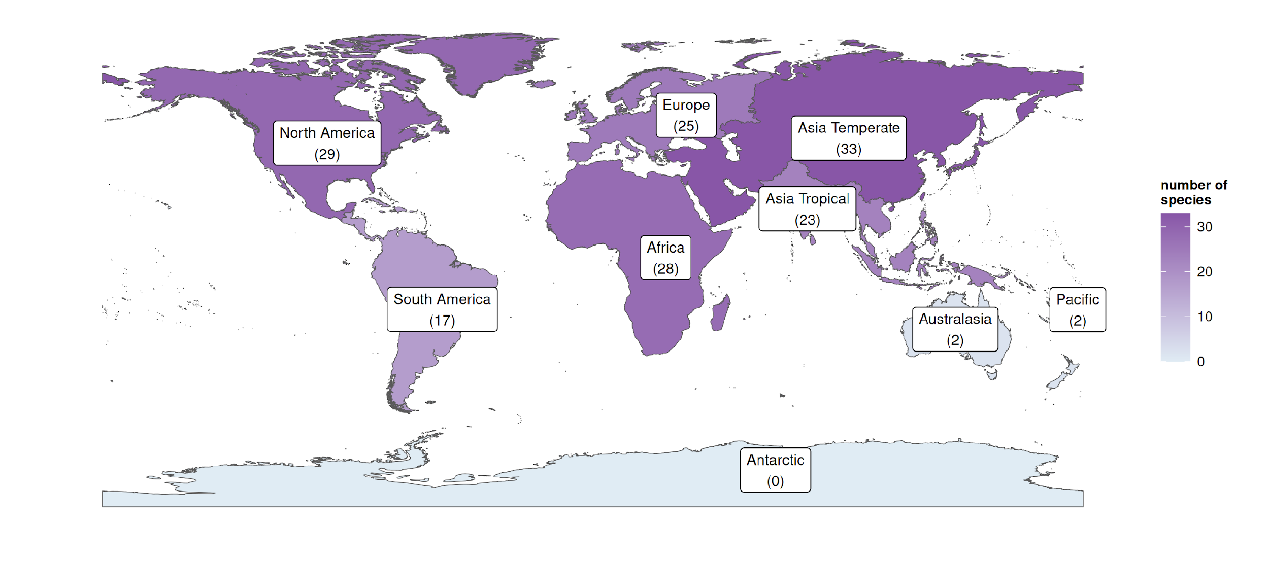 Native range distribution